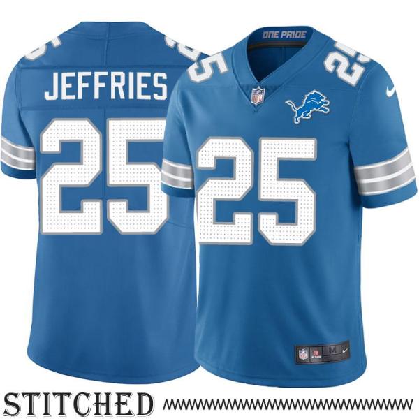 Detroit Lions #25 Greg Jeffries Blue Home Jersey