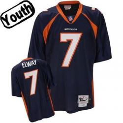 John Elway Youth Football Jersey -#7 Denver Youth Jersey(Blue Throwback)