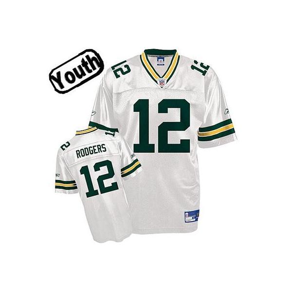 Aaron Rodgers Youth Football Jersey -#12 Green Bay Youth Jersey ...
