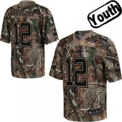 Aaron Rodgers Youth Football Jersey -#12 Green Bay Youth Jersey(Camo)