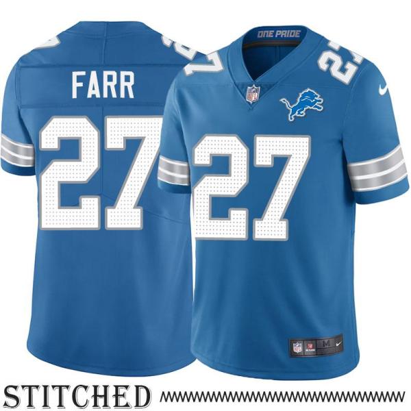 Detroit Lions #27 Miller Farr Blue Home Jersey