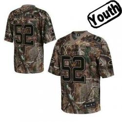 Clay Matthews Youth Football Jersey -#52 Green Bay Youth Jersey(Camo)