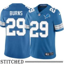 Detroit Lions #29 Mike Burns Blue Home Jersey