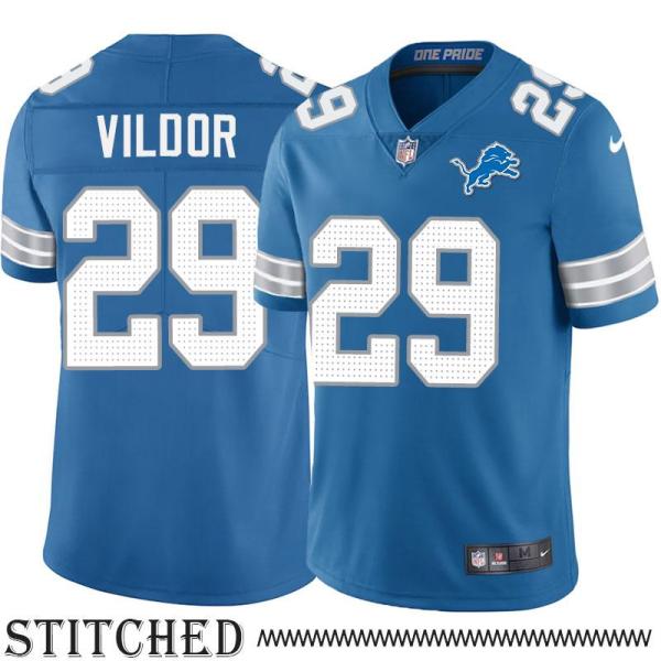 Detroit Lions #29 Kindle Vildor Blue Home Jersey
