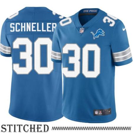 Detroit Lions #30 John Schneller Blue Home Jersey