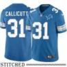 Detroit Lions #31 Ken Callicutt Blue Home Jersey