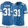 Detroit Lions #31 Aveion Cason Blue Home Jersey