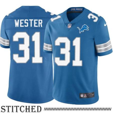 Detroit Lions #31 Cleve Wester Blue Home Jersey