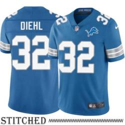 Detroit Lions #32 Dave Diehl Blue Home Jersey