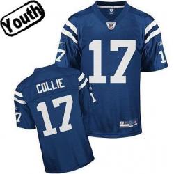 Austin Collie Youth Football Jersey -#17 Indianapolis Youth Jersey(Blue)