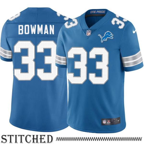 Detroit Lions #33 Bill Bowman Blue Home Jersey