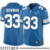 Detroit Lions #33 Bill Bowman Blue Home Jersey