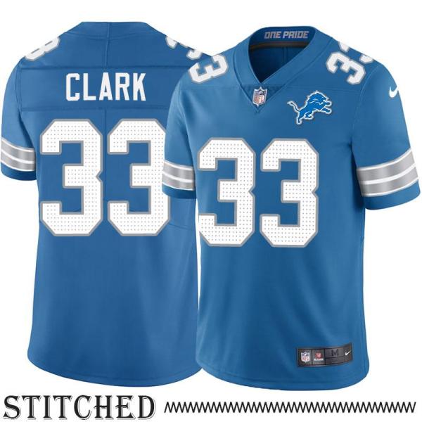 Detroit Lions #33 Dexter Clark Blue Home Jersey