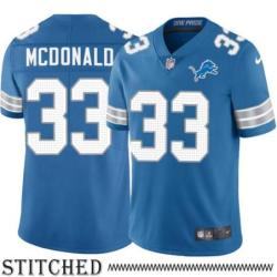 Detroit Lions #33 Brandon McDonald Blue Home Jersey