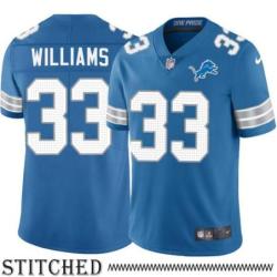 Detroit Lions #33 Jarren Williams Blue Home Jersey