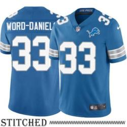 Detroit Lions #33 Jahi Word-Daniels Blue Home Jersey