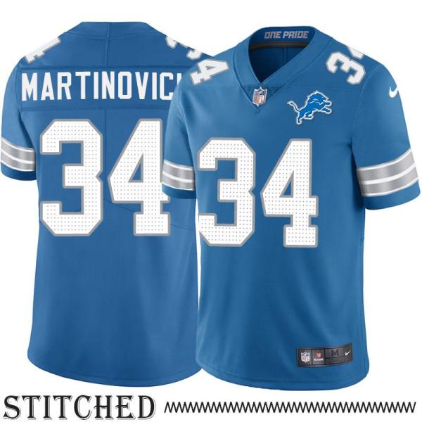Detroit Lions #34 Phil Martinovich Blue Home Jersey