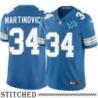 Detroit Lions #34 Phil Martinovich Blue Home Jersey