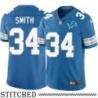 Detroit Lions #34 Kevin Smith Blue Home Jersey