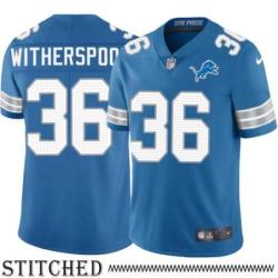 Detroit Lions #36 Brian Witherspoon Blue Home Jersey