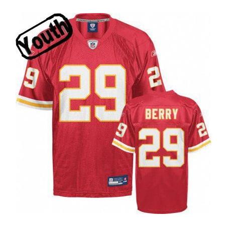 Eric Berry Youth Football Jersey -#29 KC Youth Jersey(Red)