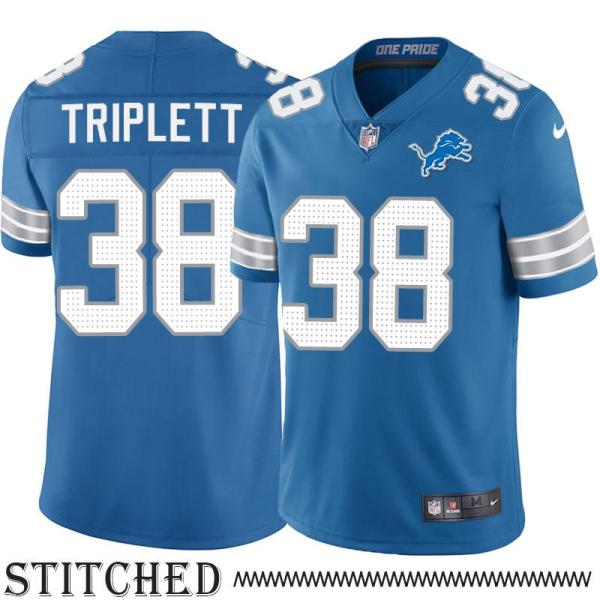 Detroit Lions #38 Bill Triplett Blue Home Jersey