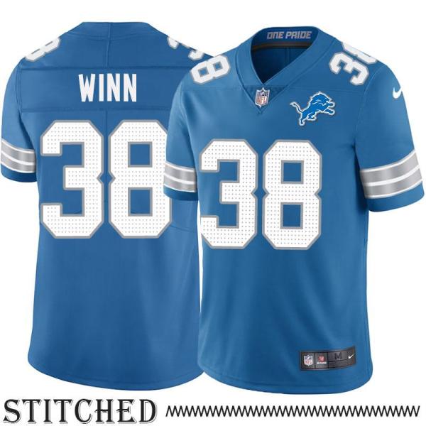 Detroit Lions #38 George Winn Blue Home Jersey