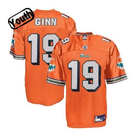 Ted Ginn Youth Football Jersey -#19 Miami Youth Jersey(Orange)