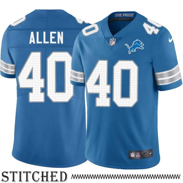 Detroit Lions #40 Jimmy Allen Blue Home Jersey