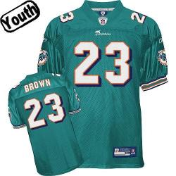 Ronnie Brown Youth Football Jersey -#23 Miami Youth Jersey(Green)
