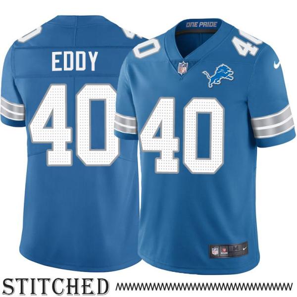 Detroit Lions #40 Nick Eddy Blue Home Jersey