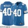 Detroit Lions #40 Bull Wesley Blue Home Jersey