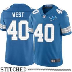 Detroit Lions #40 Charlie West Blue Home Jersey