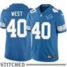 Detroit Lions #40 Charlie West Blue Home Jersey