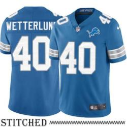 Detroit Lions #40 Chet Wetterlund Blue Home Jersey