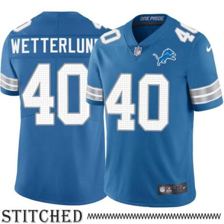 Detroit Lions #40 Chet Wetterlund Blue Home Jersey