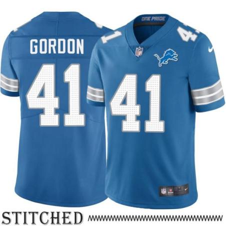 Detroit Lions #41 Lamar Gordon Blue Home Jersey