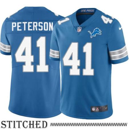 Detroit Lions #41 Will Peterson Blue Home Jersey