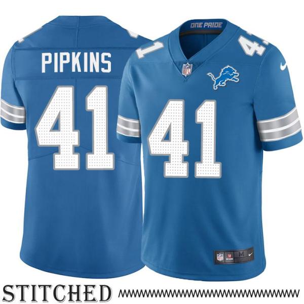 Detroit Lions #41 Lenzy Pipkins Blue Home Jersey