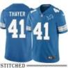 Detroit Lions #41 Harry Thayer Blue Home Jersey