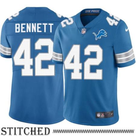 Detroit Lions #42 Tommy Bennett Blue Home Jersey