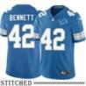 Detroit Lions #42 Tommy Bennett Blue Home Jersey