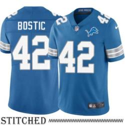 Detroit Lions #42 John Bostic Blue Home Jersey
