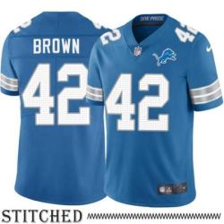 Detroit Lions #42 Marv Brown Blue Home Jersey