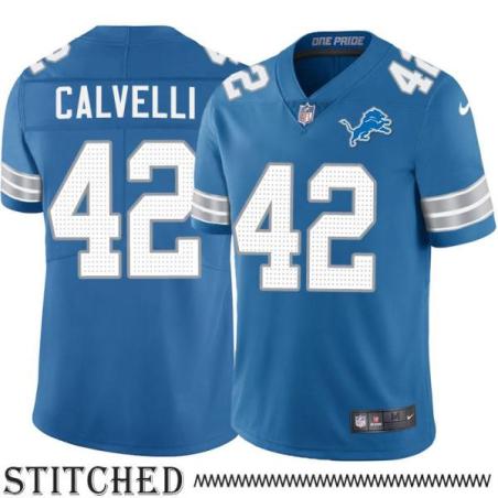 Detroit Lions #42 Tony Calvelli Blue Home Jersey