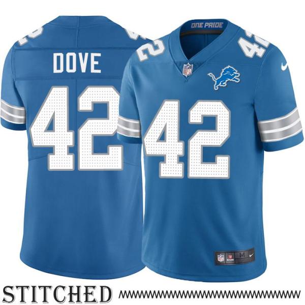 Detroit Lions #42 Bob Dove Blue Home Jersey