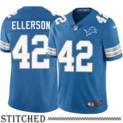 Detroit Lions #42 Gary Ellerson Blue Home Jersey