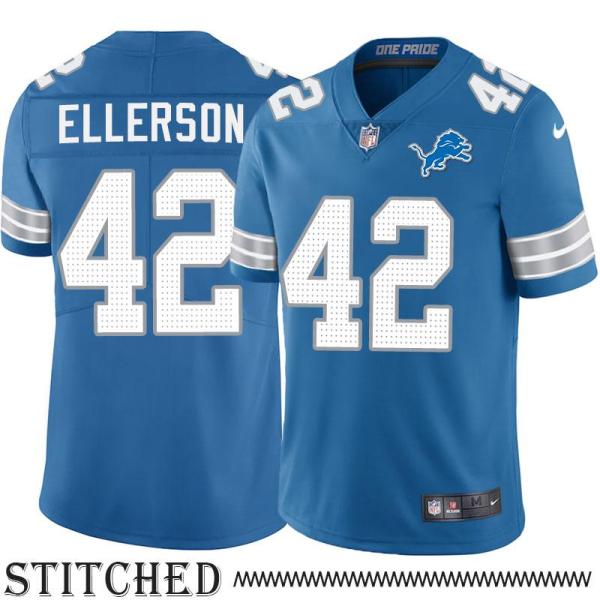 Detroit Lions #42 Gary Ellerson Blue Home Jersey