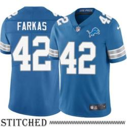 Detroit Lions #42 Andy Farkas Blue Home Jersey