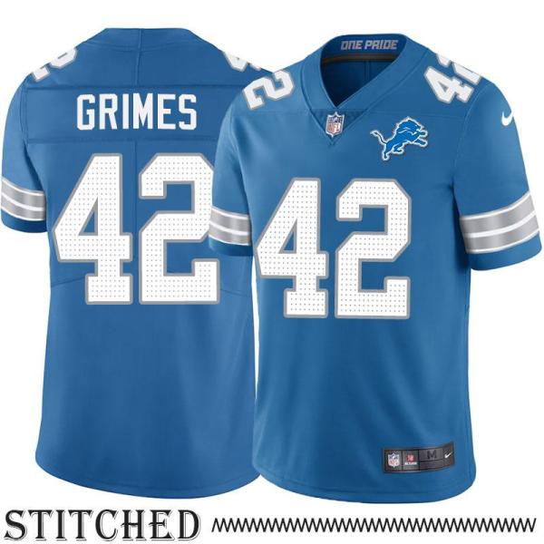 Detroit Lions #42 George Grimes Blue Home Jersey